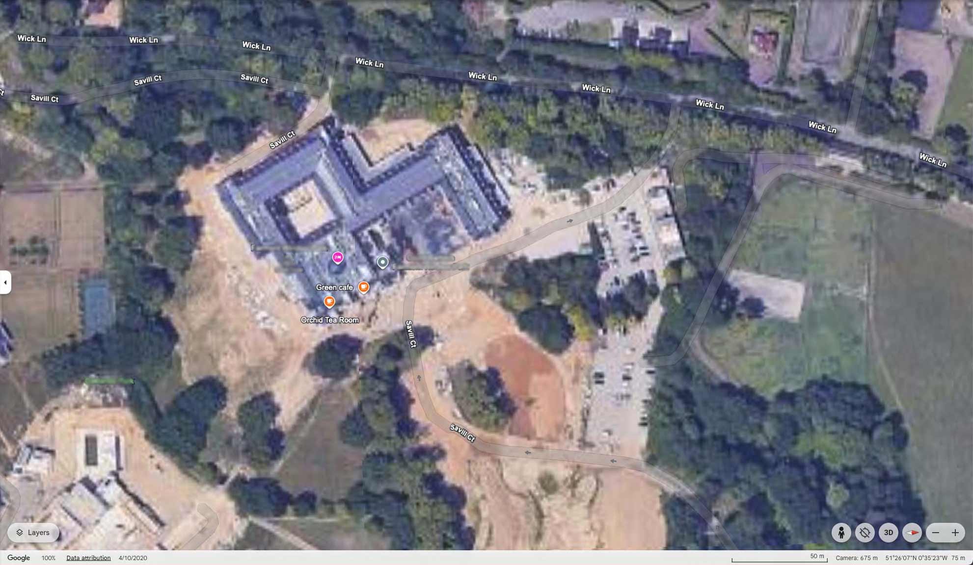 A typical destination as it currently appears on Google Maps — outdated satellite imagery and missing or mislabelled POIs.